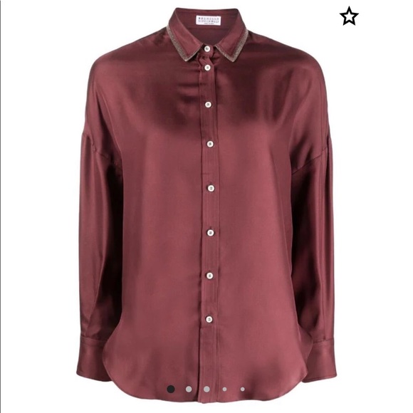 Beautiful burgundy Brunello Cucinelli Silk blouse - Picture 1 of 3